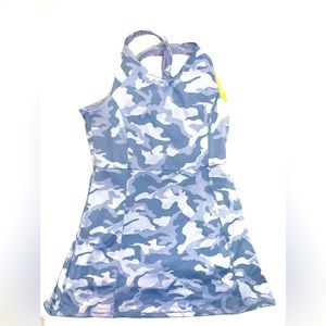 NWT All In Motions blue camouflage active dress for girls size 10/12 Large